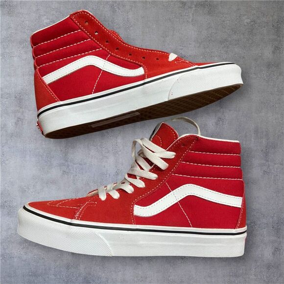 Vans Other - Vans Sk8 Hi Racing Red White Sneakers Shoes New Mens 6 Womens 7.5